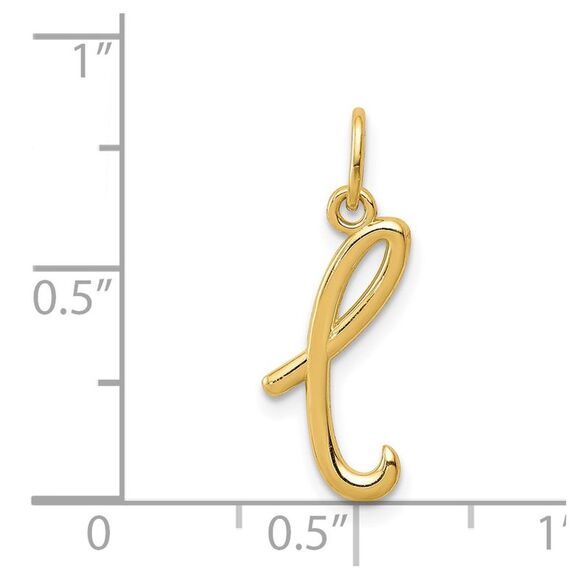 14k Yellow Gold, Claire Collection Mini Lower Case Initial L Charm - Picture 4 of 5